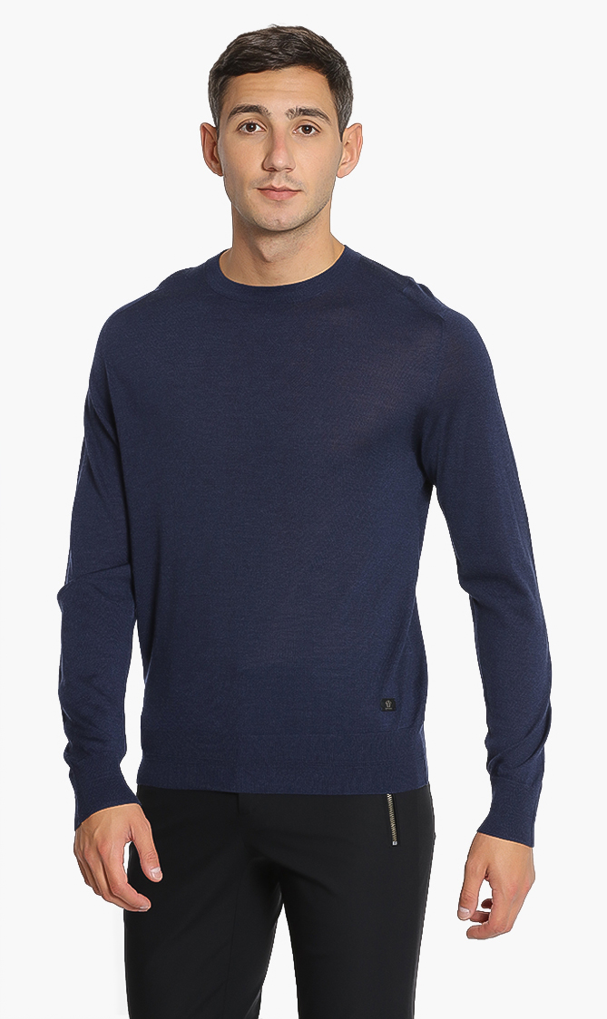 

Versace Solid Round Neck Sweater