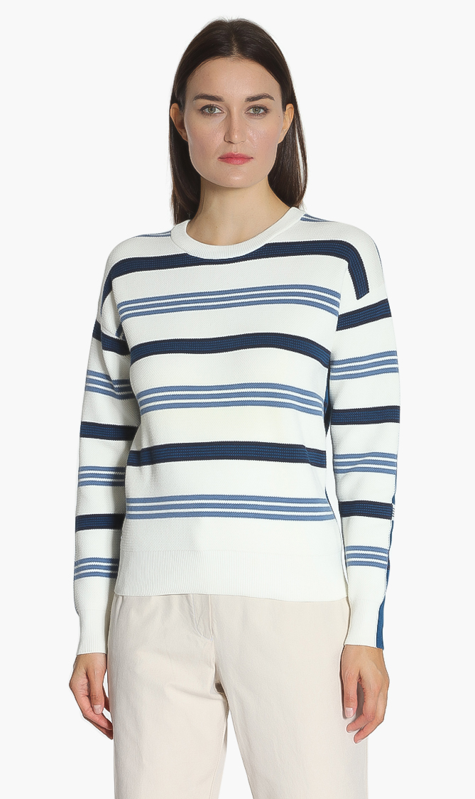

Lacoste Crew Neck Two-ply Striped Sweater