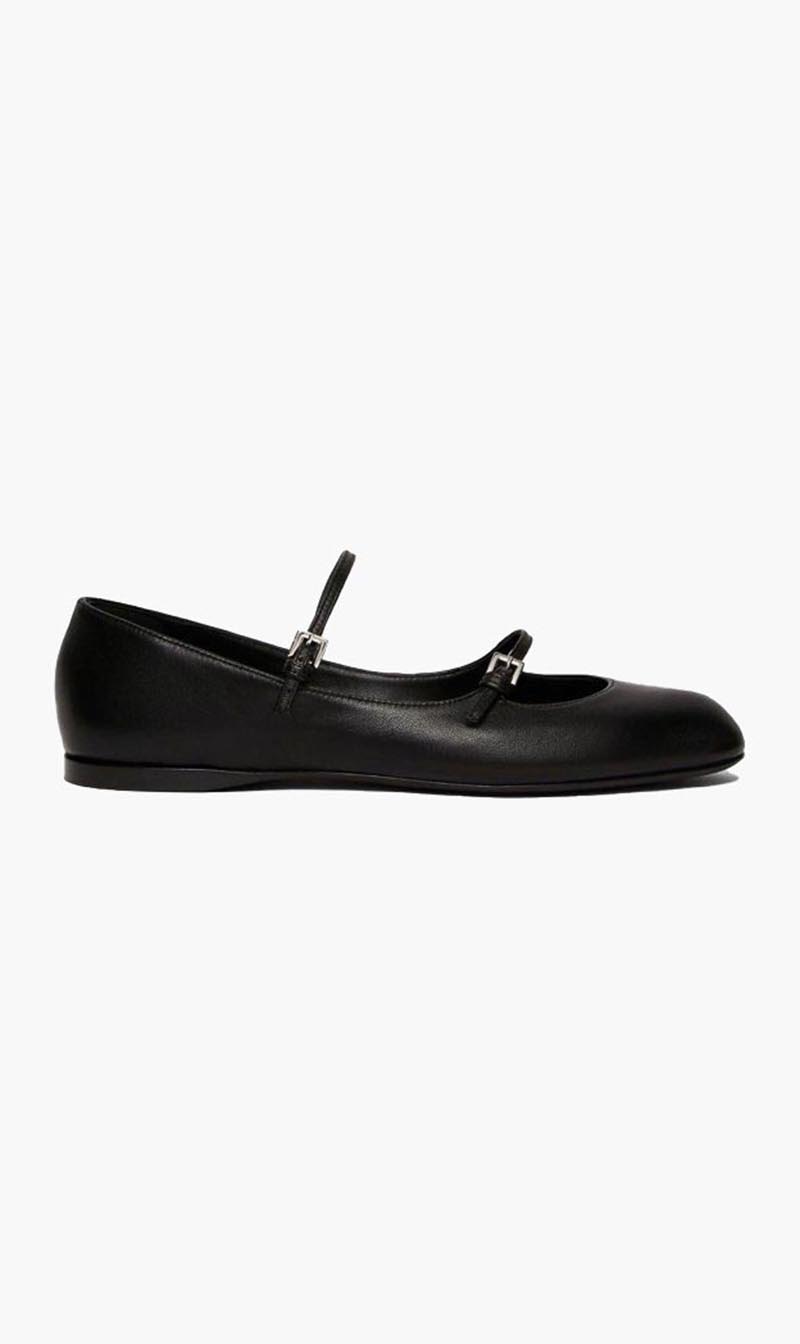Black Max Mara Beige Circus Nappa Leather Ballet Flats for Women