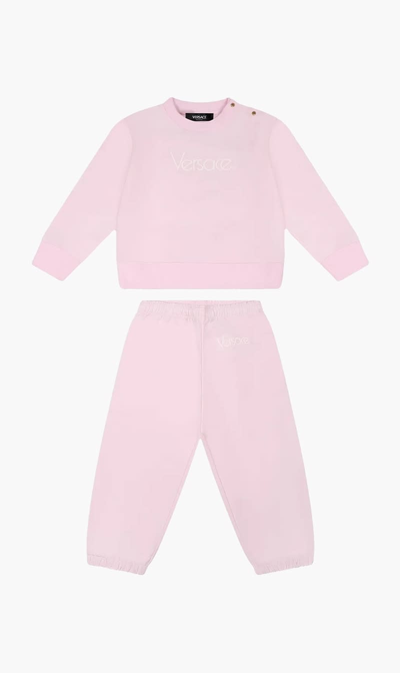 Versace Pink Top And Bottom Str. Fleece + Vintage Logo Embroidery