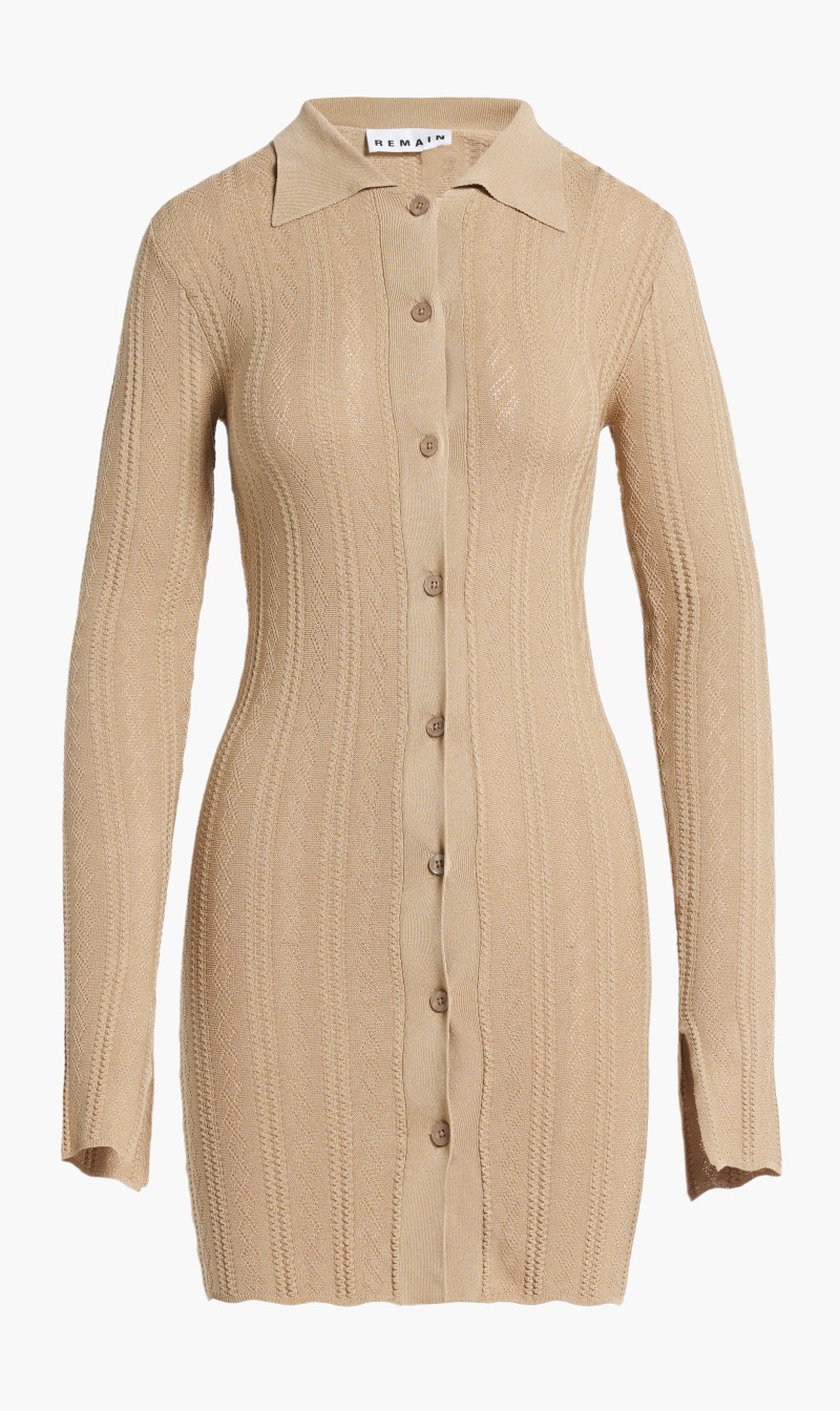

Remain Birger Christensen Beige Knit Fitted Cardigan for Women | The Deal Outlet