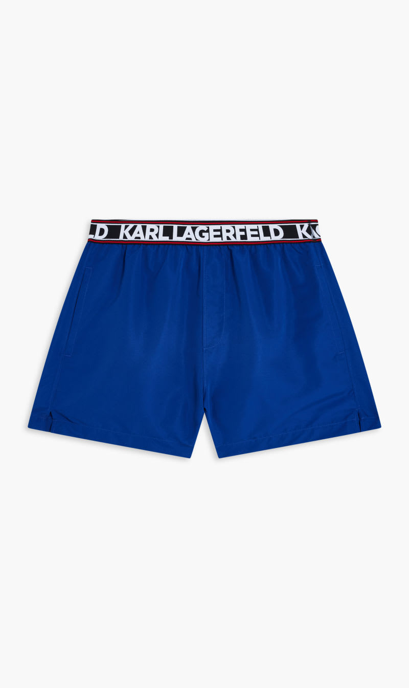 

Karl Lagerfeld Blue Elongated Logo Short Shorts for Men | The Deal Outlet