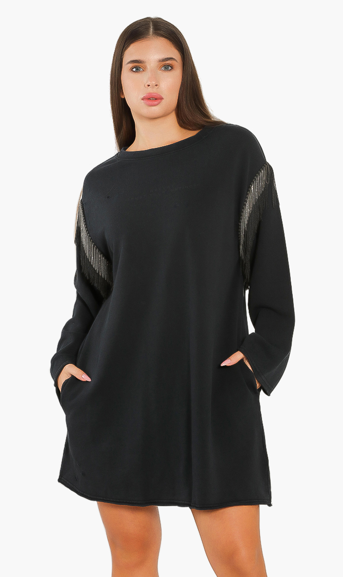 

Distressed Dress, Black