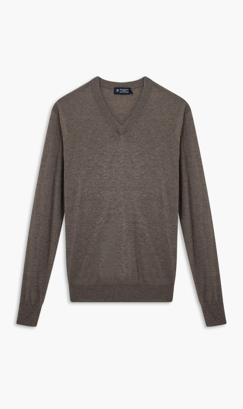 

V Neck Sweater, Brown