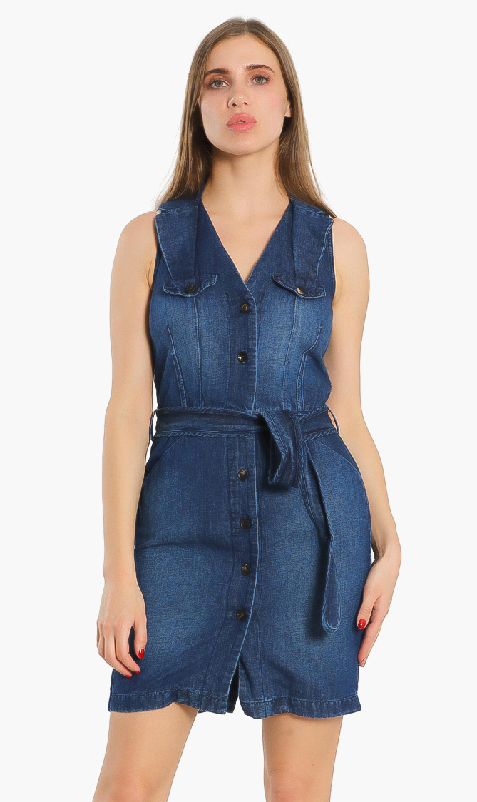 

Evette Denim Dress, Blue