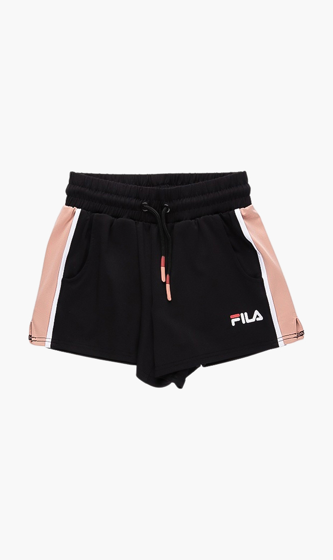 

Mya Side Vent Panelled Shorts, Black