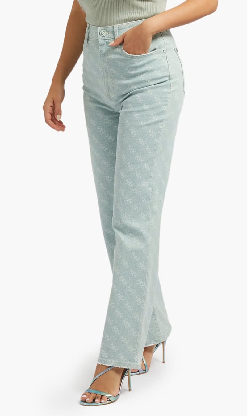 

Guess Green Melrose Logo Print Pant for Women | The Deal Outlet