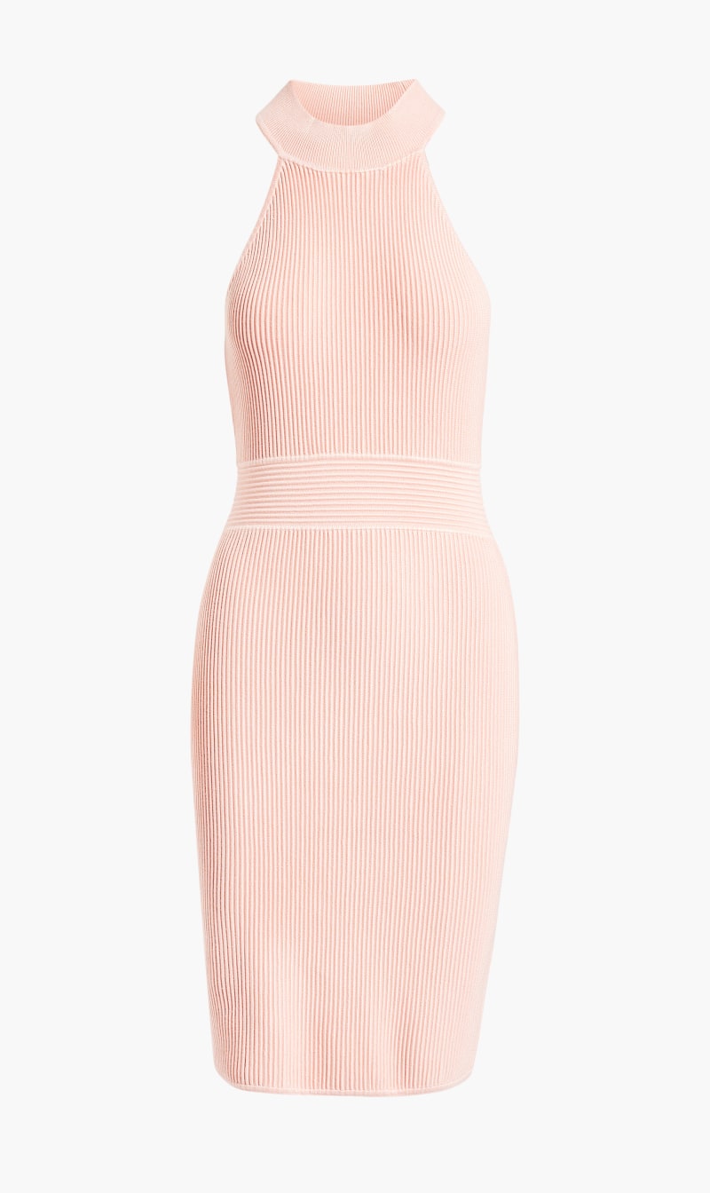 

Guess Pink Janice Ribbed Dress for Women | The Deal Outlet