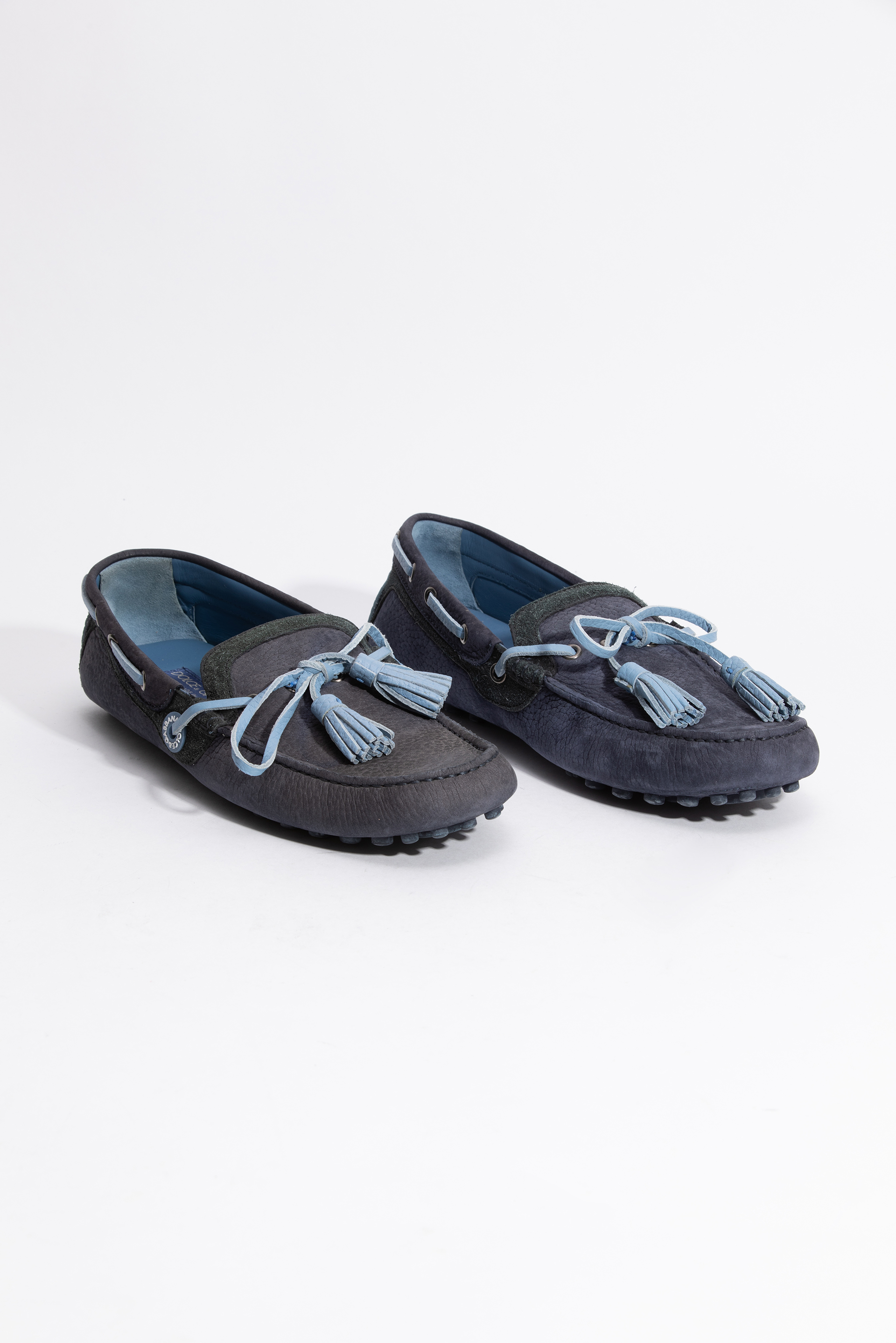 

Dolce&gabbana Light Blue Trimmed Moccasin
