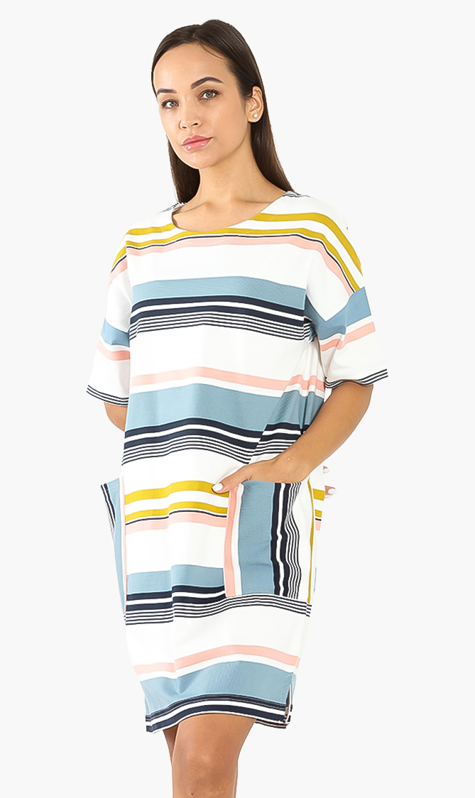 

PETIT BATEAU Stripes Short Sleeves Dress