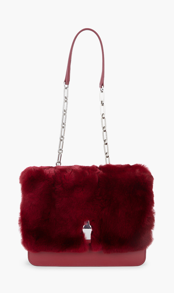 

Cavalli Class Fur Flap Crossbody Bag