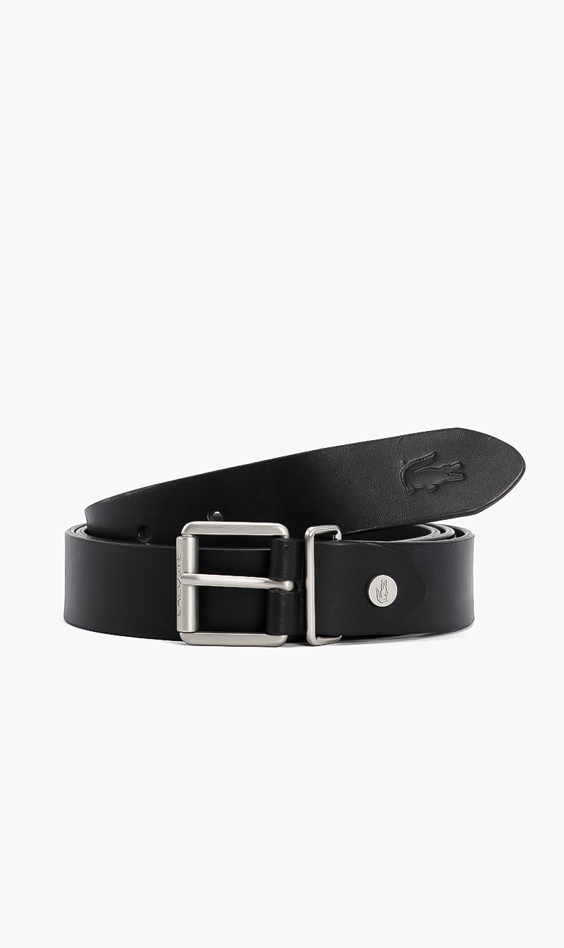 

Engraved Rolling Tongue Buckle Matte Leather Belt