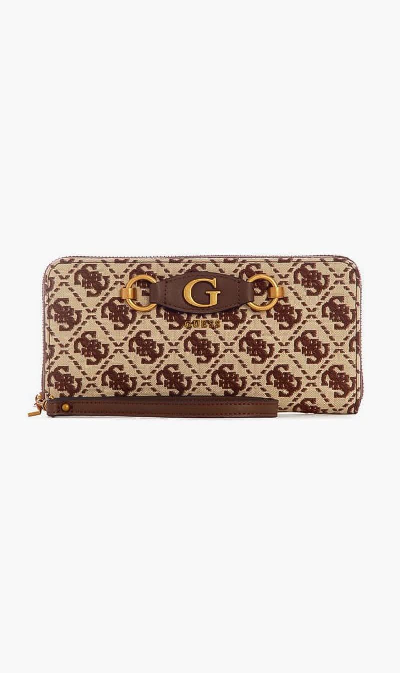 

Guess Brown Large Zip Around Wallet for Women | The Deal Outlet