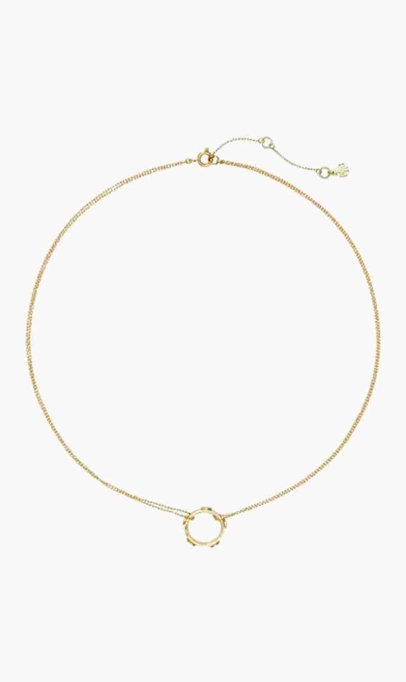 Tory Burch Gold Miller Stud Circle Pendant Necklace for Women