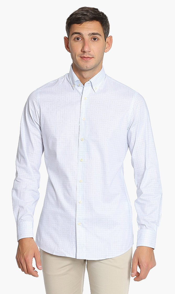 

Hackett London Graph Check Engineered Stripe Classic Fit Shirt