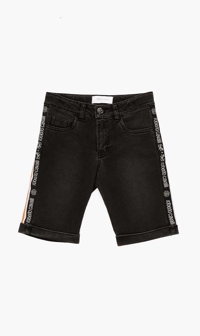 

Side Band Logo Denim Shorts