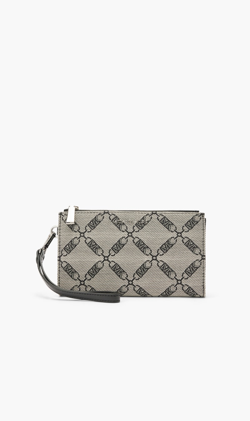 

Michael Kors Beige Jet Set Dblzp Wristlet for Women | The Deal Outlet