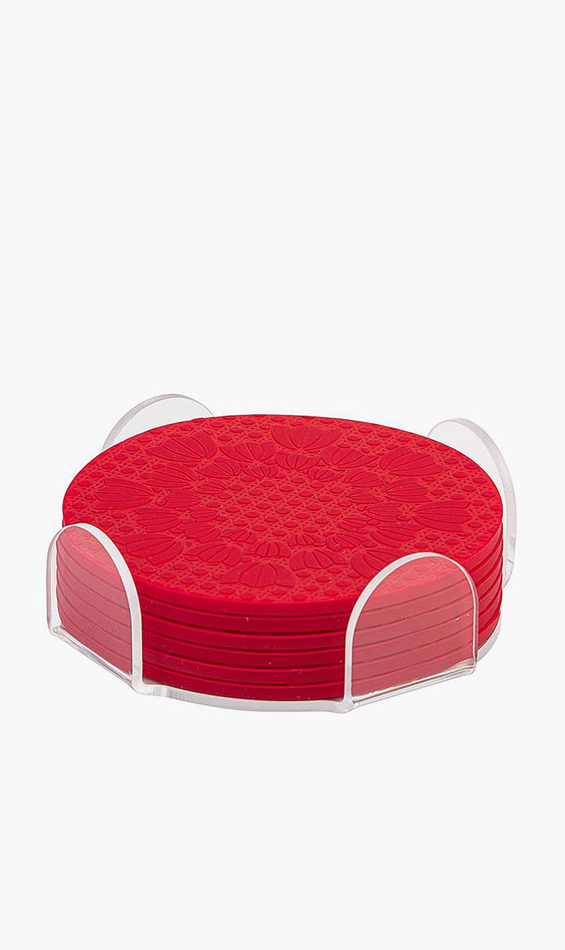 

Set Of 6 Khaizaran Coasters, Red