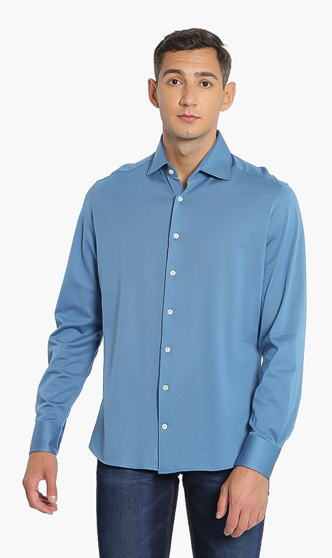 

Hackett London Mayfair Flat Knit Jersey Slim Fit Shirt