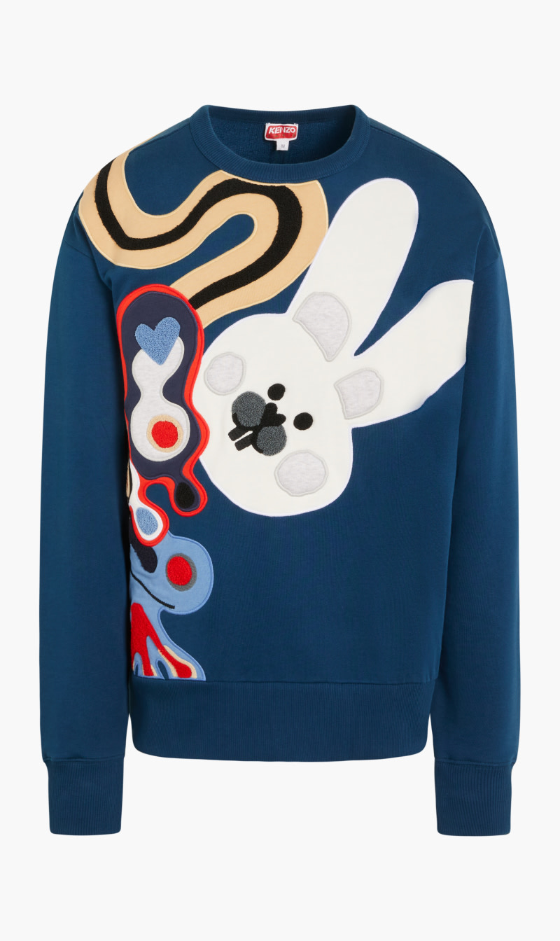

Kenzo Blue Abstract Oversize Sweatshirt for Men | The Deal Outlet