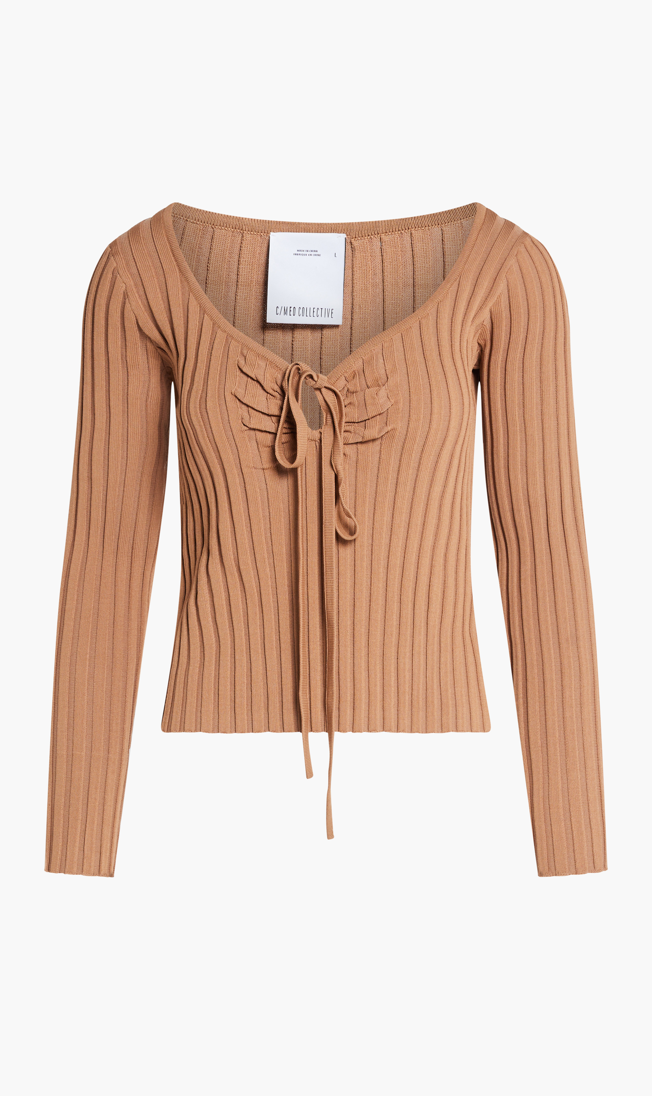 

Cmeo Collective Brown Second Skin Knit Top for Women | The Deal Outlet