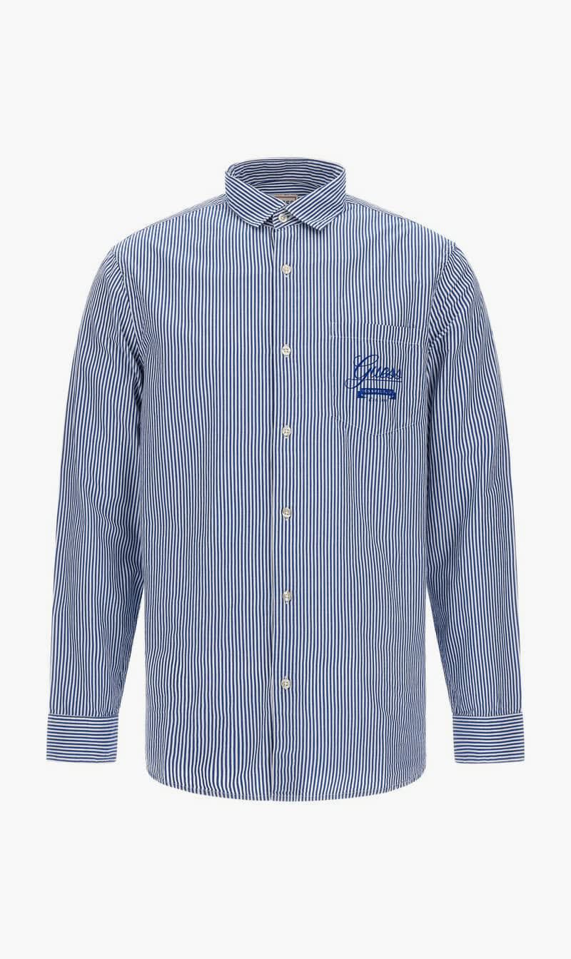 

Guess Blue Ls Collins Striped for Men | The Deal Outlet