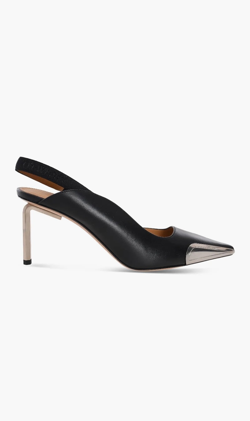 

Off-white Black Lace Up High Allen Frame Pump Black Silv for Women | The Deal Outlet