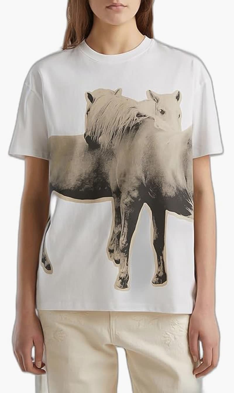 United Colors Of Benetton White Graphic Print Half Sleeve T-shirt for Women