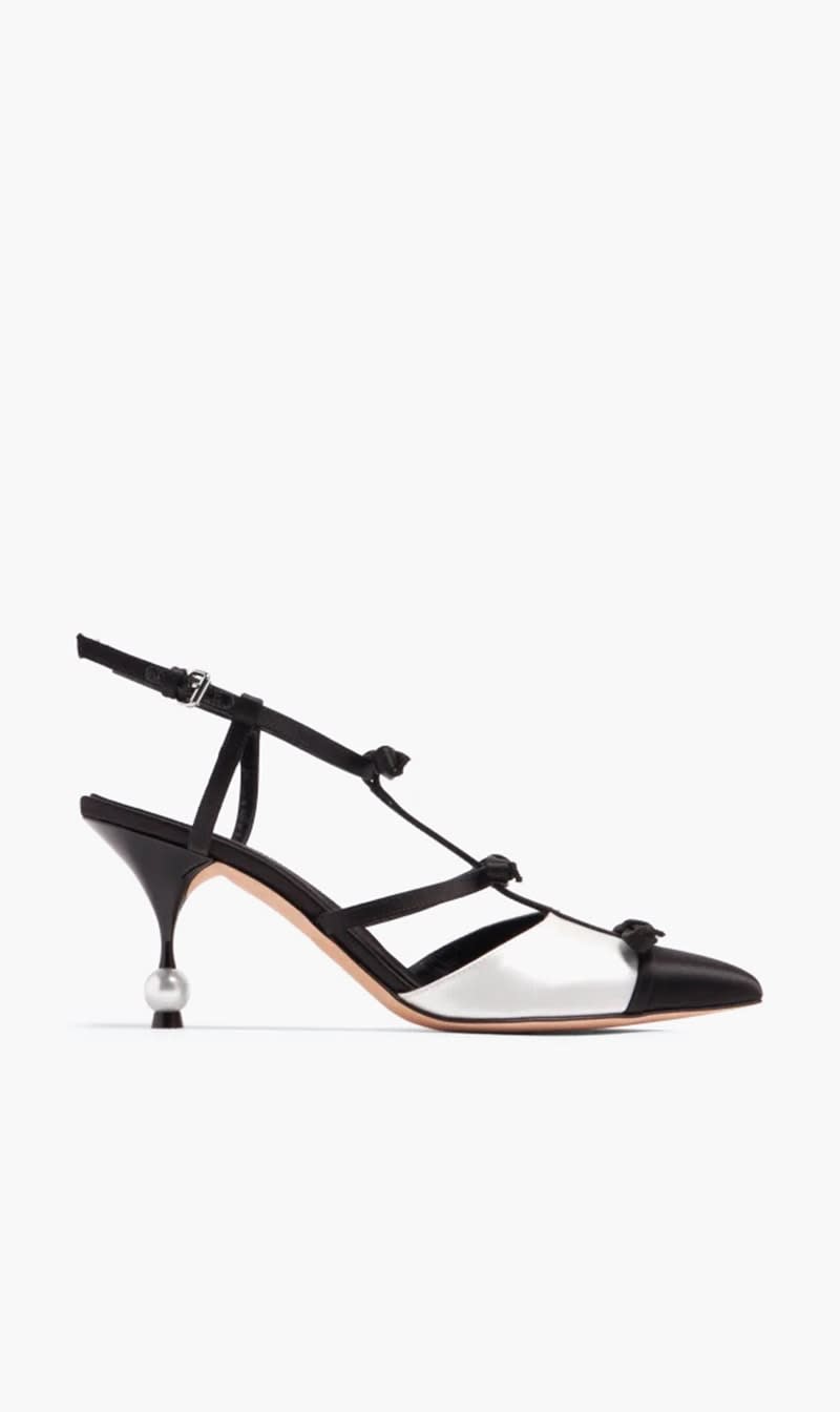 

Giambattista Valli Black Satin Pump for Women | The Deal Outlet