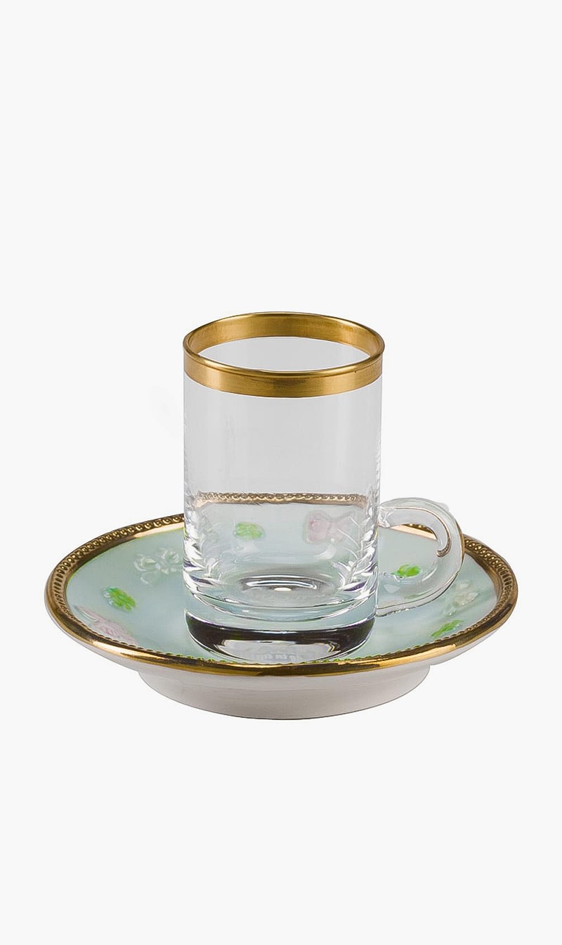 

Villari Butterfly Green Tea Cup And Saucer Large Size
