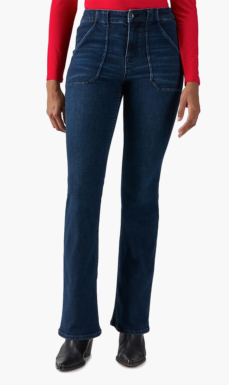Blue Sculpted Hayden Stretch Bootcut Jeans for Women