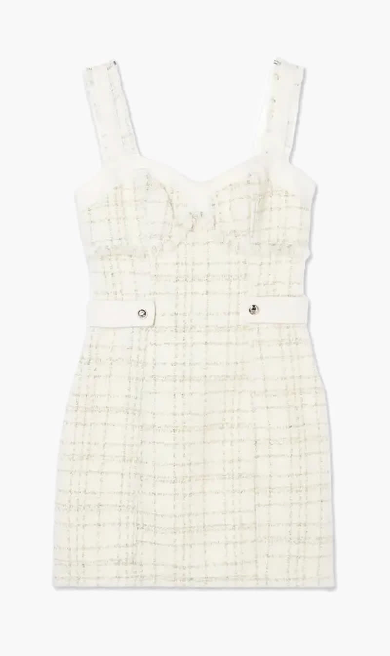 

Guess White Clarissa Metallic Tweed Dress for Women