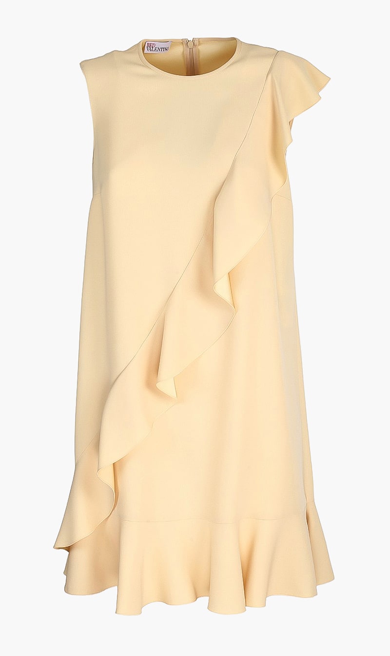 

Cut Sleeves Ruffle Dress, Yellow