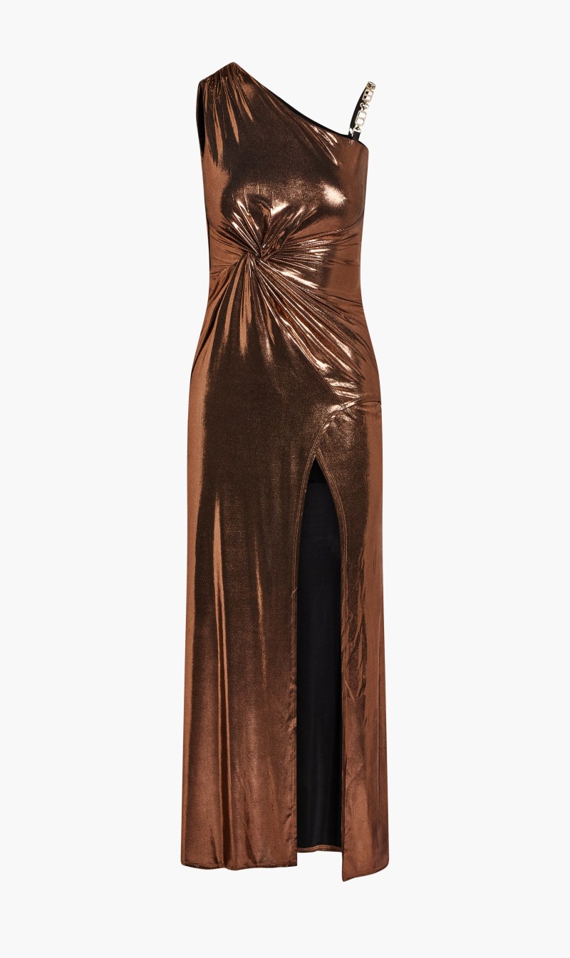 

Guess Gold Naomi Mono Shoulder Dress for Women | The Deal Outlet