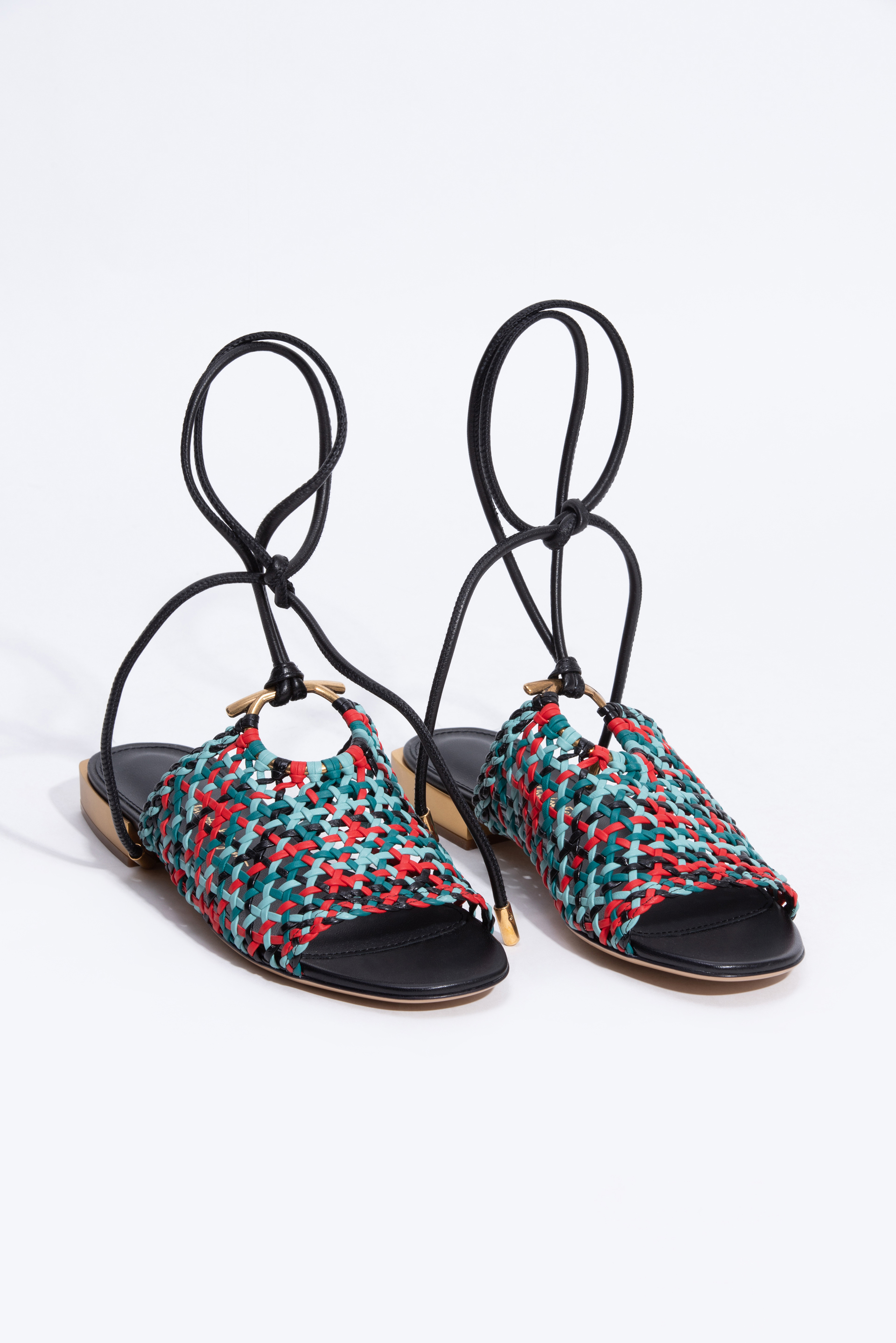 

Salvatore Ferragamo Lainow Braided Strap Sandals