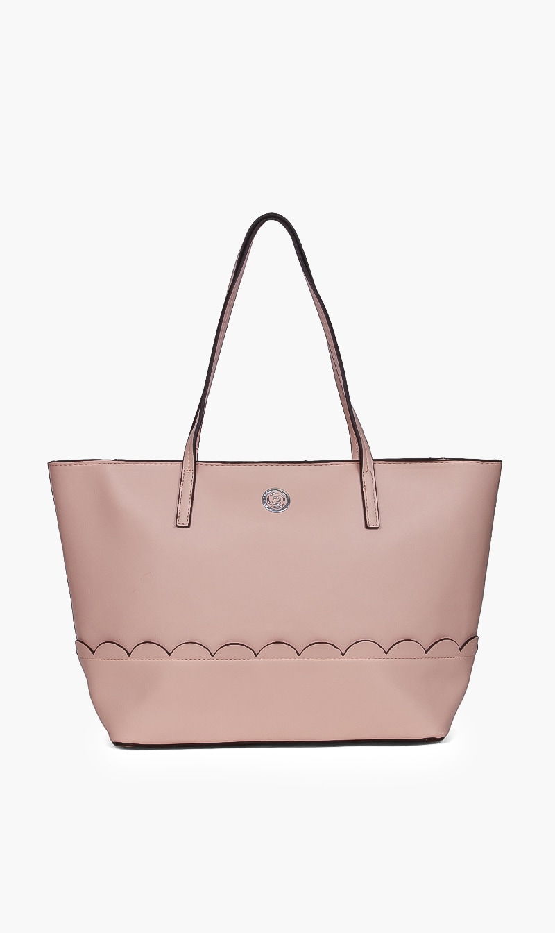 

Solid Leather Tote Bag, Pink