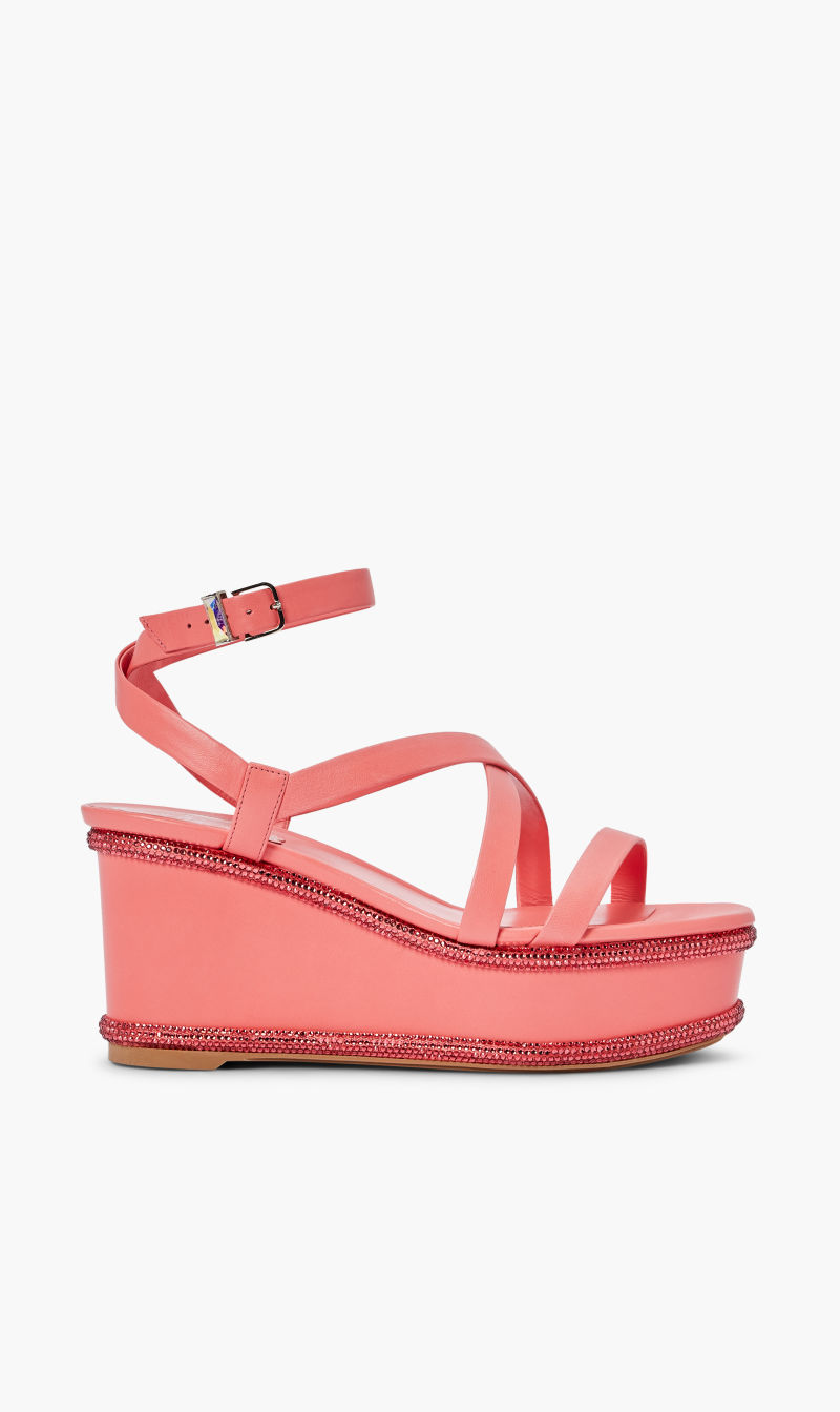 

Rene Caovilla Pink Coral Lambindian Pink Strass for Women | The Deal Outlet