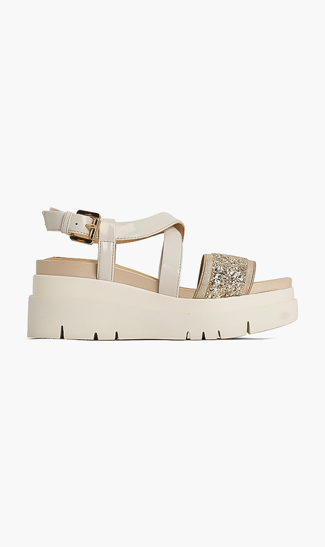 

Geox Radwa Glitter Leather Platform Sandals