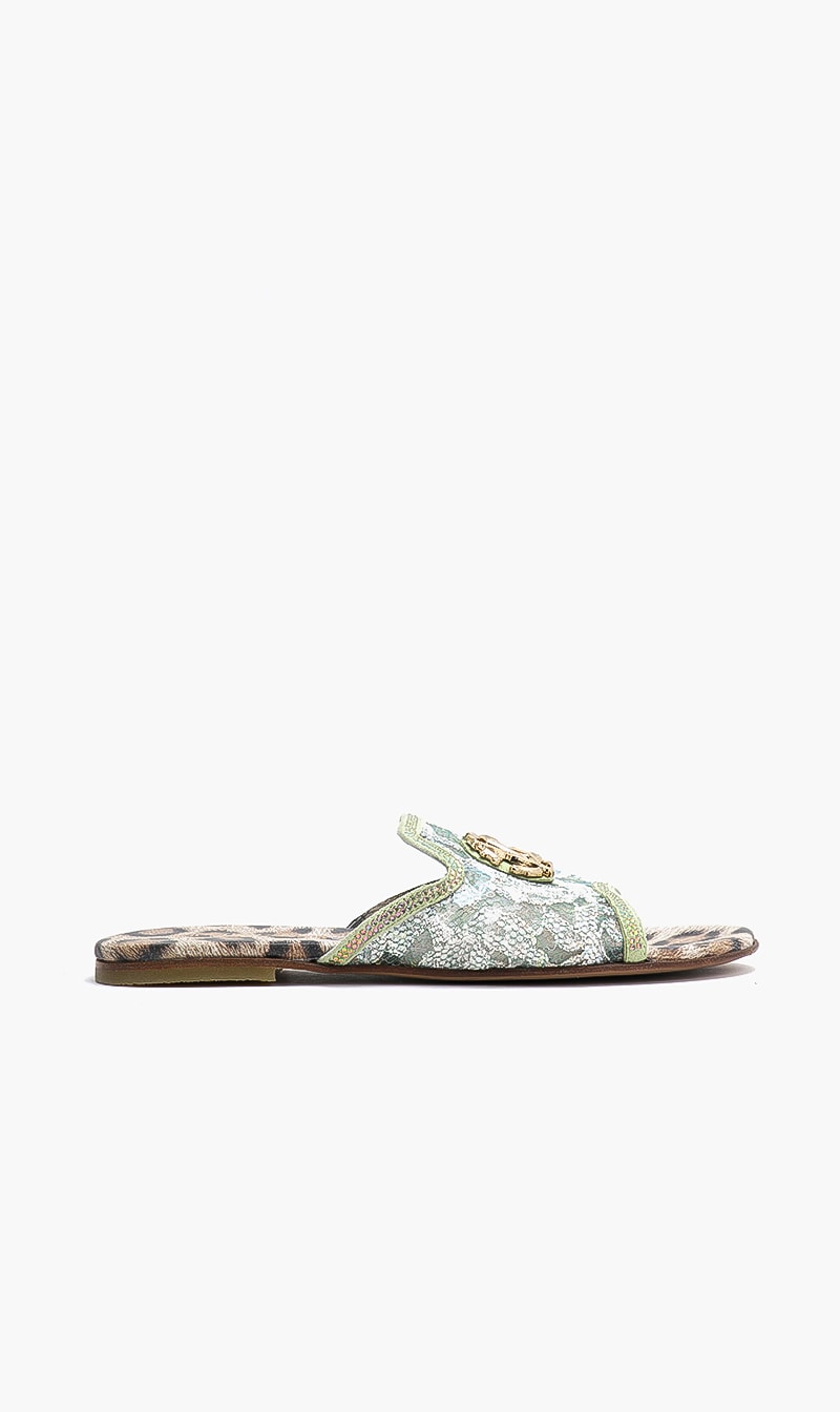 

Roberto Cavalli Leather Open Toe Flats