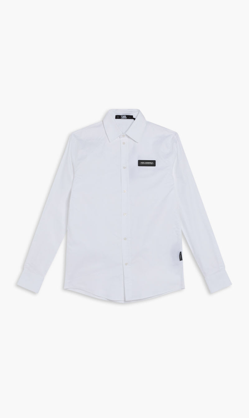

Karl Lagerfeld White Logo Oxford Shirt for Men | The Deal Outlet