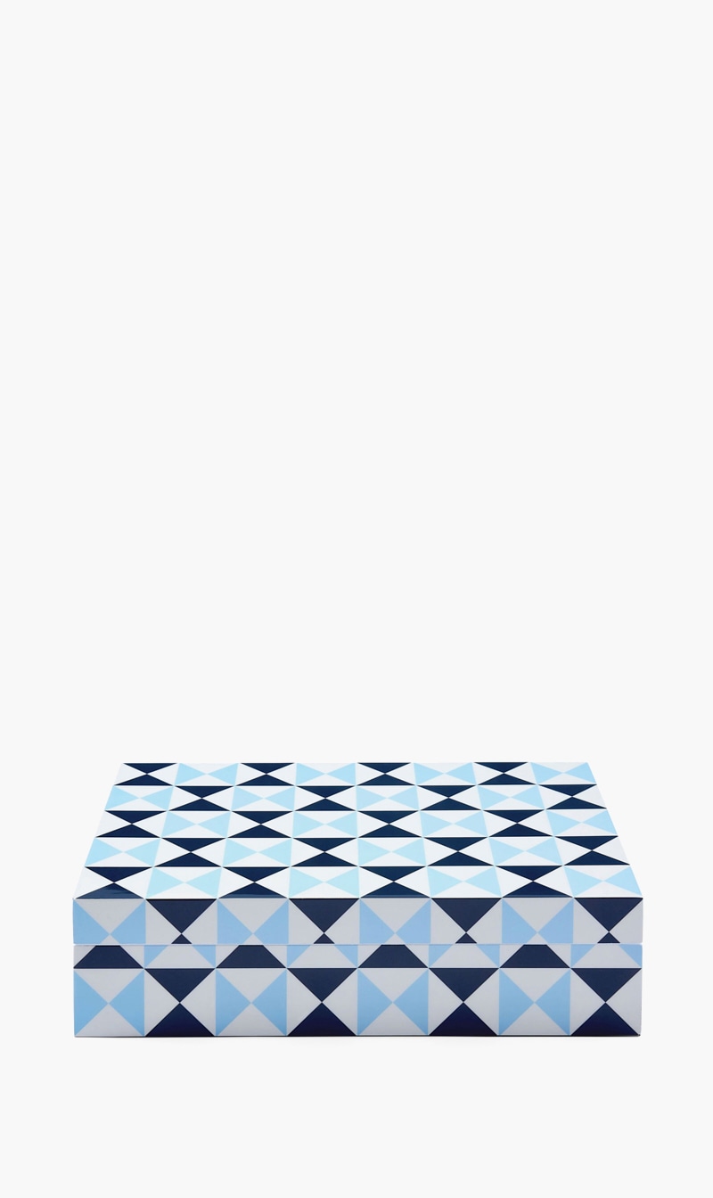 

Jnr Lacquer Bowtie Box - Large - Blueblackwhite