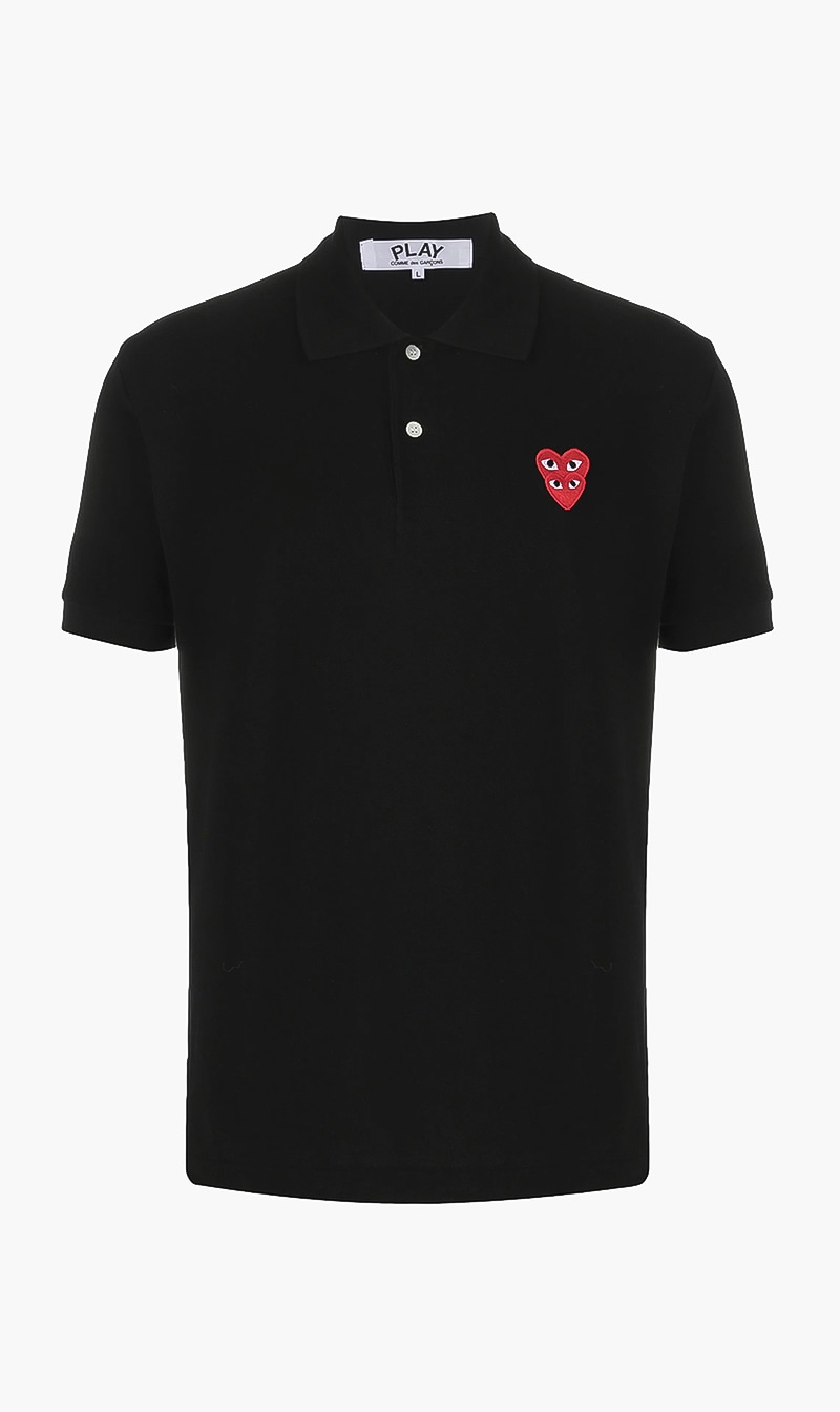

Stacked Heart Polo, Black