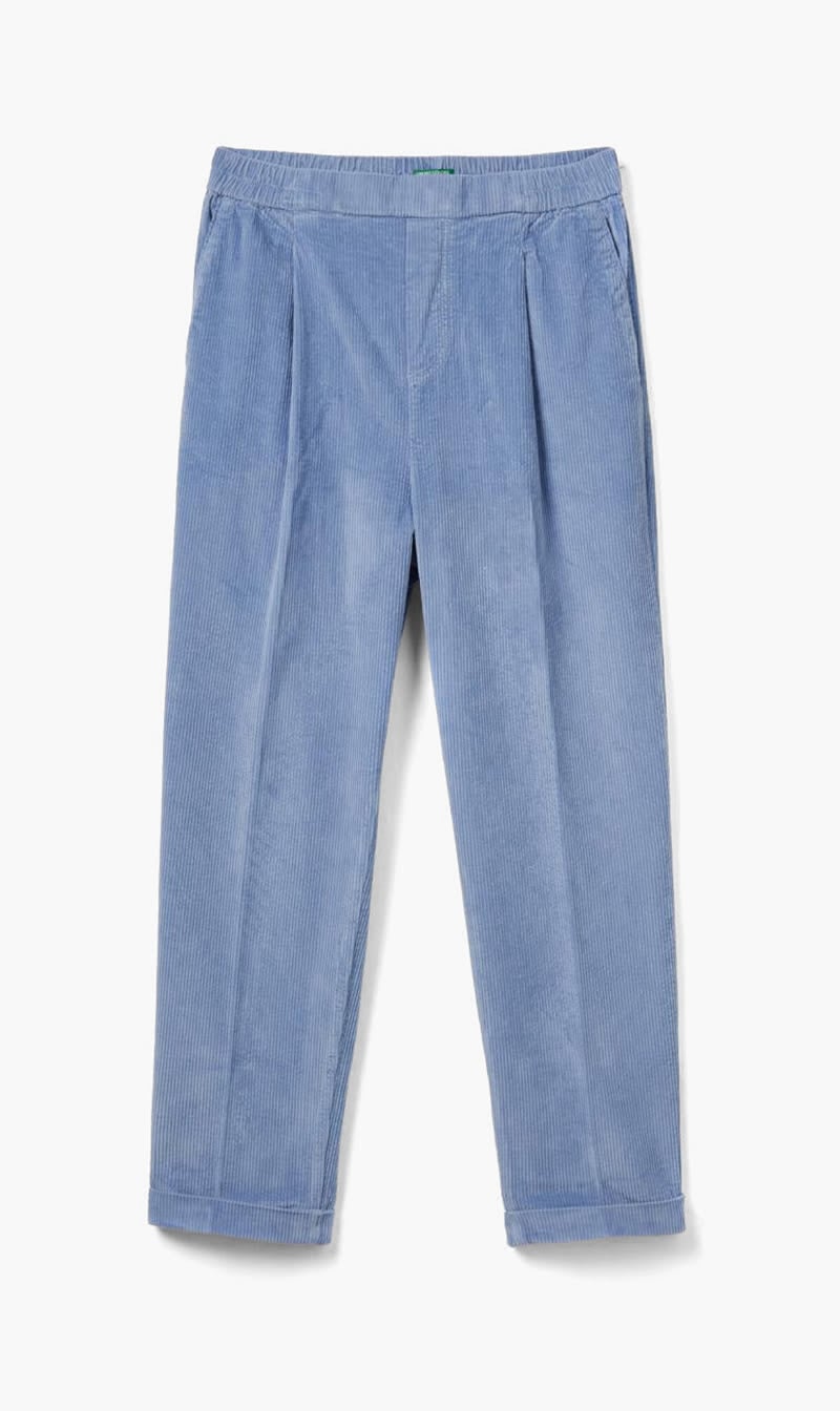 United Colors Of Benetton Light Blue Velvet Chino Trousers for Women