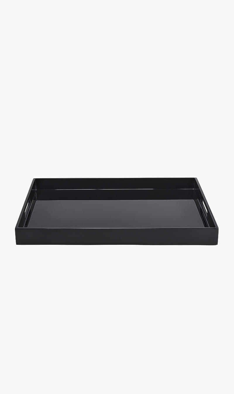 

Pacific Connections Black Rectangular Lacquer Black Tray | The Deal Outlet