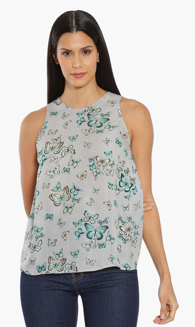 

Longchamp Printed Sleeveless Blouse