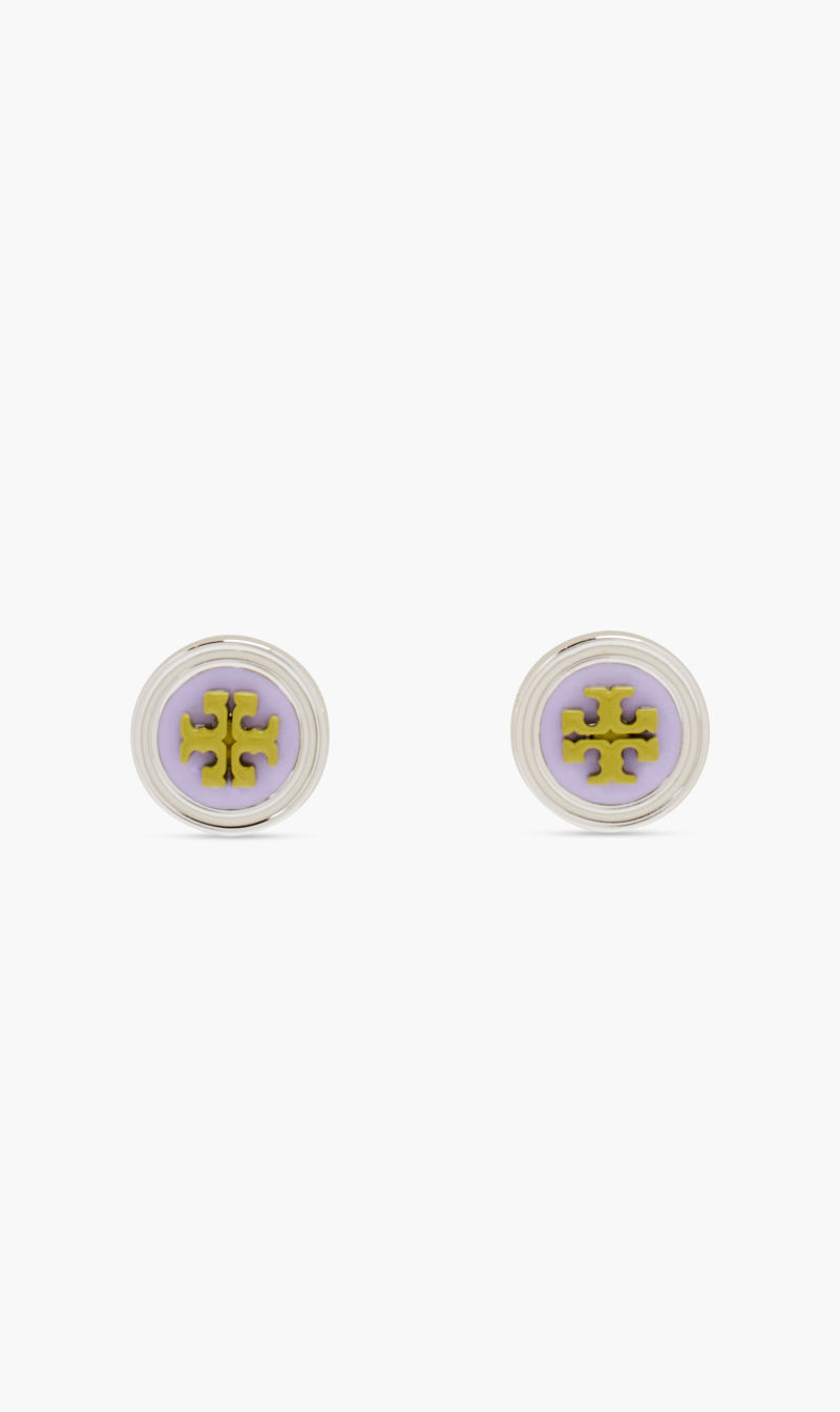 

Kira Enamel Circle-stud Earring, Purple