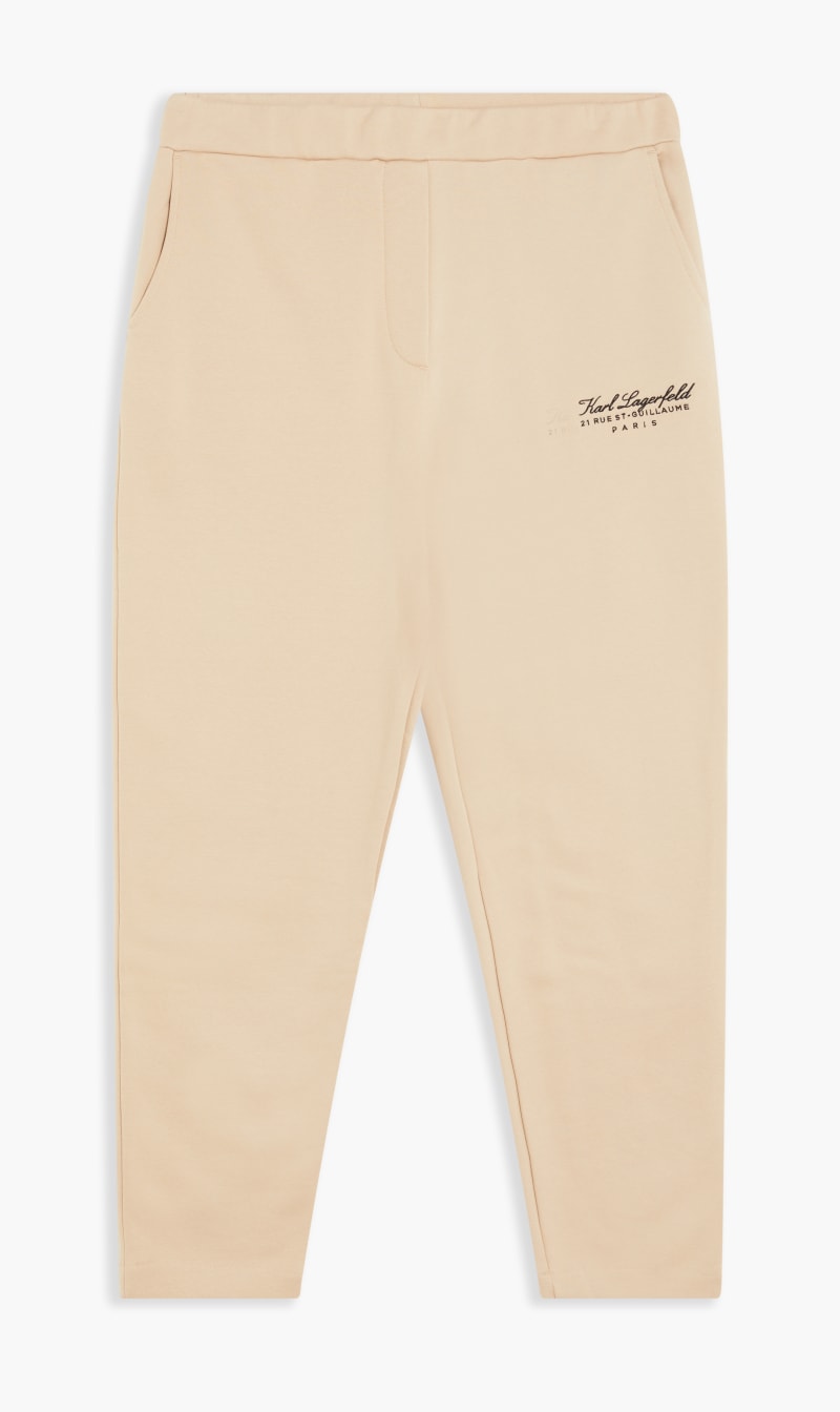 

Karl Lagerfeld Beige Signature Modern Sweatpants for Women | The Deal Outlet