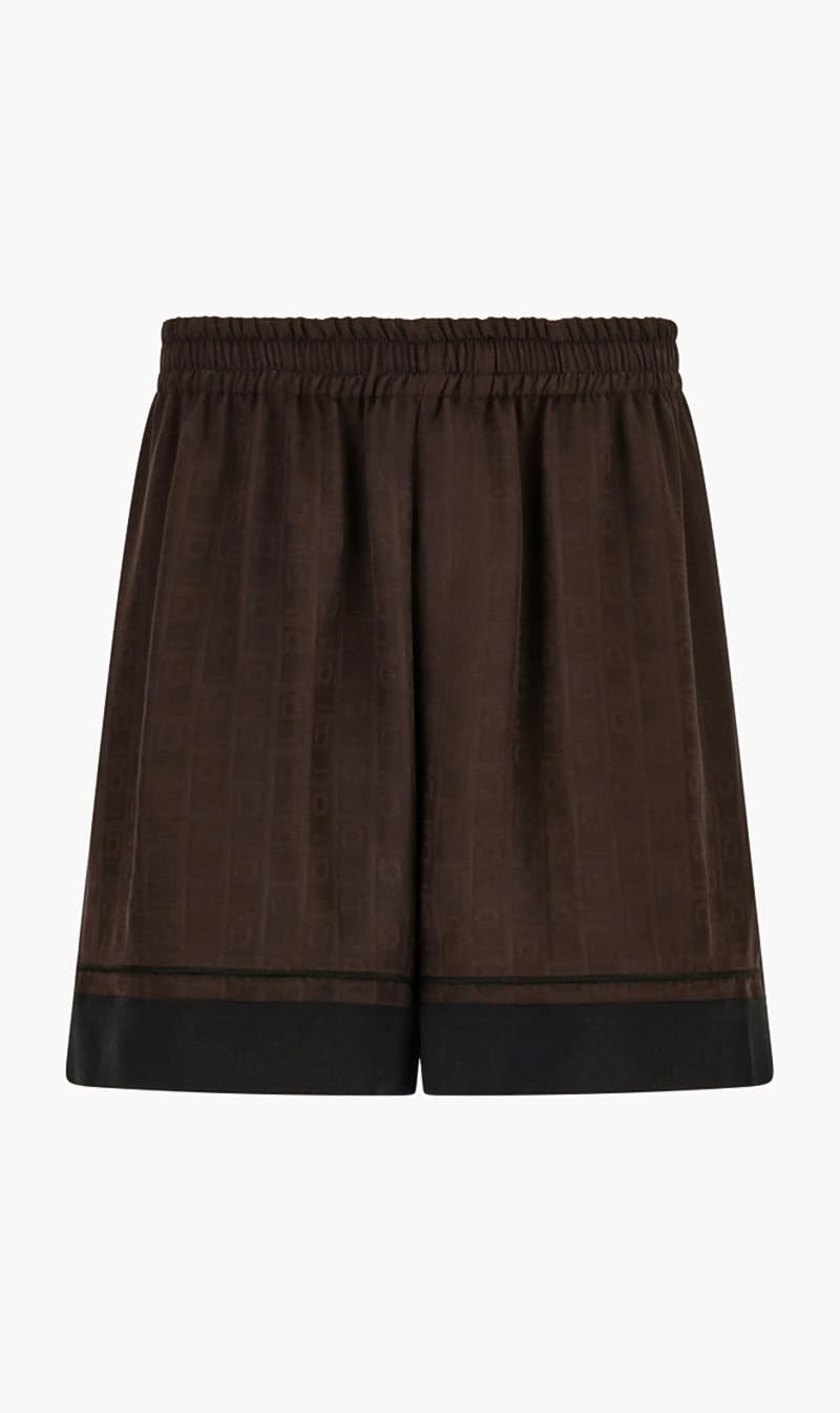 Ferragamo Brown Monogram Bermuda Shorts for Men
