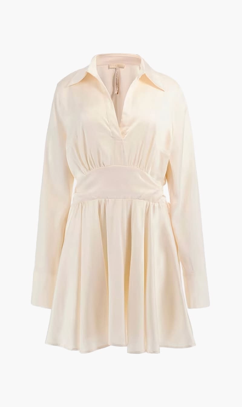 Guess White Fit And Flare Satin Mini Dress for Women