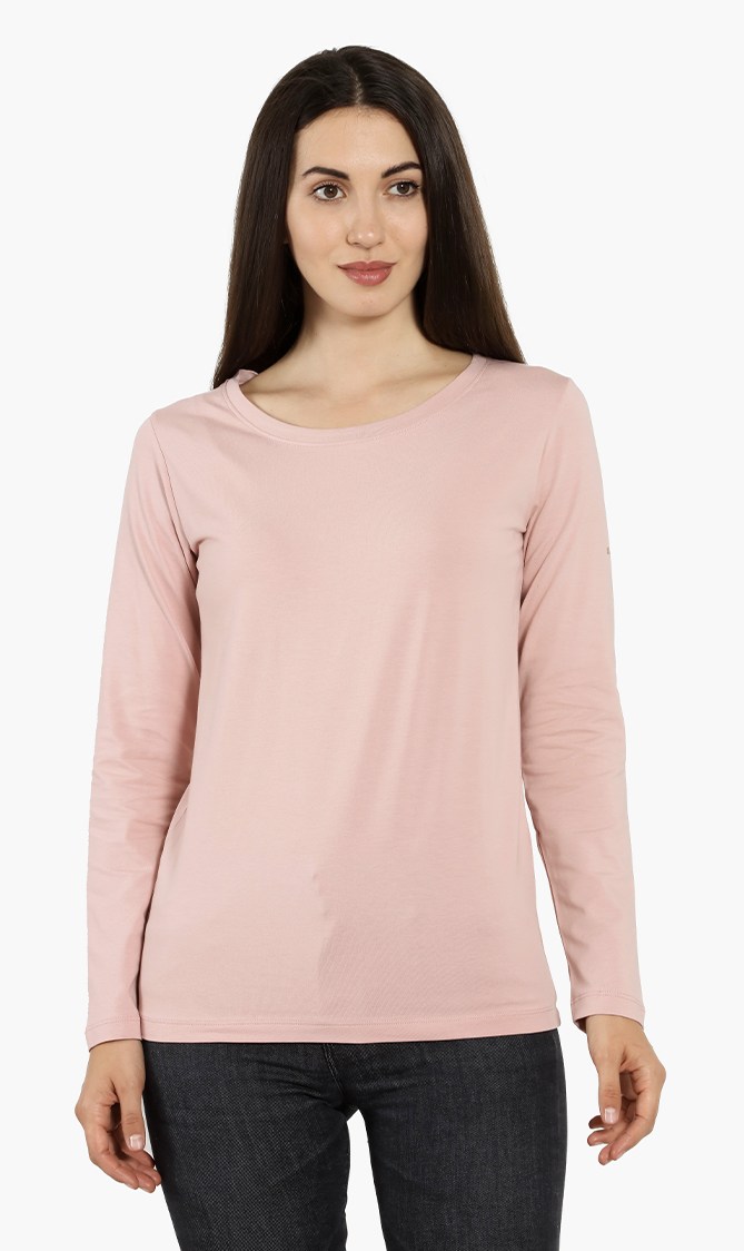 

Cotton Long Sleeves T-shirt, Pink